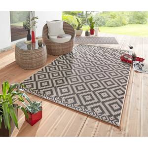 In-/Outdoorteppich Summer Kunstfaser - Beige / Schwarz - 160 x 230 cm