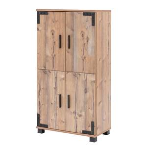 Hoge kast Zadar Antracietkleurig - Zilvervurenhouten look - Breedte: 60 cm