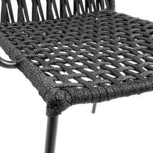 Chaises à accoudoirs Bizarre (lot de 4) Fibres synthétiques / Acier - Gris foncé - Gris