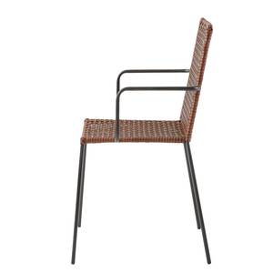 Chaises de jardin Blast (lot de 4) Acier /Imitation cuir - Marron