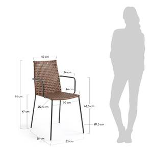 Chaises de jardin Blast (lot de 4) Acier /Imitation cuir - Marron