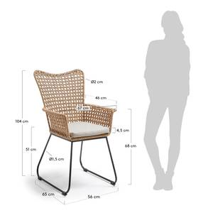 Gartenstuhl Samira Stahl / Polyrattan - Beige