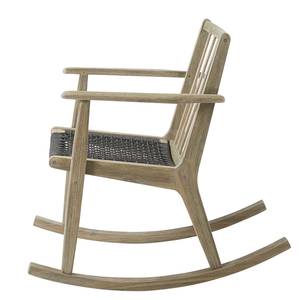 Rocking chair Avila Acacia massif / Matière plastique - Marron / Anthracite
