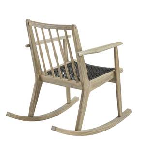 Rocking chair Avila Acacia massif / Matière plastique - Marron / Anthracite