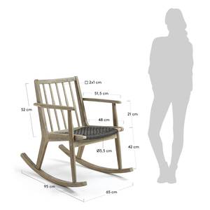 Rocking chair Avila Acacia massif / Matière plastique - Marron / Anthracite