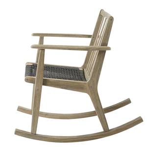 Rocking chair Avila Acacia massif / Matière plastique - Marron / Anthracite