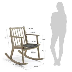 Rocking chair Avila Acacia massif / Matière plastique - Marron / Anthracite