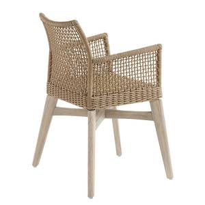 Gartenstuhl Rodini (2er-Set) Akazie massiv / Kunststoff - Beige