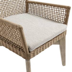 Gartenstuhl Rodini (2er-Set) Akazie massiv / Kunststoff - Beige