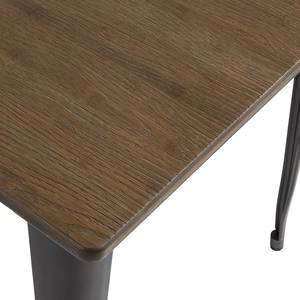Table Malira Bambou massif / Metall - Bambou / Noir - Largeur : 80 cm - Gris