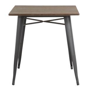 Table Malira Bambou massif / Metall - Bambou / Noir - Largeur : 80 cm - Gris