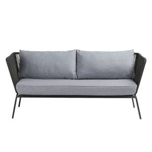 Gartensofa Bernon-(3-Sitzer) Stahl / Mischgewebe - Anthrazit / Grau