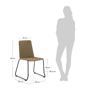 Gartenstuhl Meggie (4er-Set) Stahl / Kunststoff - Beige