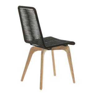 Chaises de jardin Glendon (lot de 2) Fibres synthétiques / Eucalyptus massif - Anthracite / Eucalyptus - Gris