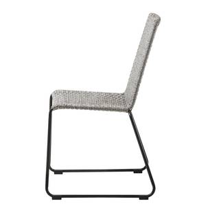 Chaises de jardin Meggie (lot de 4) Fibres synthétiques / Acier - Taupe chiné / Noir - Gris