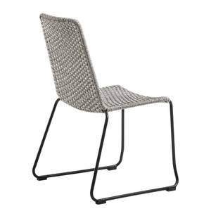 Chaises de jardin Meggie (lot de 4) Fibres synthétiques / Acier - Taupe chiné / Noir - Gris