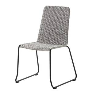 Chaises de jardin Meggie (lot de 4) Fibres synthétiques / Acier - Taupe chiné / Noir - Gris