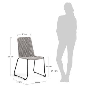 Eetkamerstoelen Brianne (set van 4) kunstvezels/staal - gemêleerd taupe/zwart - Grijs