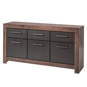 Sideboard Eeklo Eiche Schwarz Dekor / Eiche Canyon Dekor