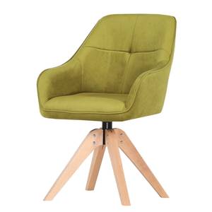 Chaise à accoudoirs Holeby I Tissu / Hêtre massif - Citron vert