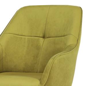 Chaise à accoudoirs Holeby I Tissu / Hêtre massif - Citron vert