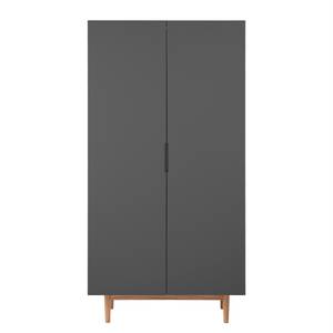 Armadio Lindholm con ante battenti Grigio / Rovere rosso - Larghezza: 103 cm