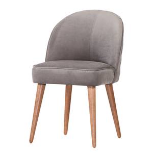 Gestoffeerde stoel Felin vlakweefsel/massief beukenhout - Lichtgrijs - Lichte beukenhout