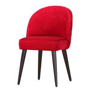 Gestoffeerde stoel Felin vlakweefsel/massief beukenhout - Rood - Zwart