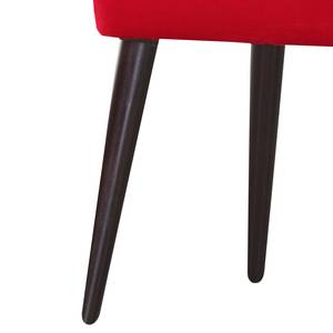 Gestoffeerde stoel Felin vlakweefsel/massief beukenhout - Rood - Zwart