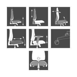 Sedia ufficio girevole Sitness 60 Tessuto / Alluminio - Nero