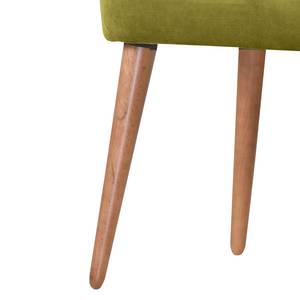 Gestoffeerde stoel Felin vlakweefsel/massief beukenhout - Limegroen - Lichte beukenhout