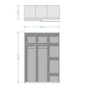 Combikast Berlin Grafiet - Breedte: 139 cm