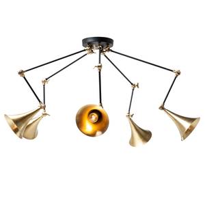 Hanglamp Trumpet Messing/staal - goudkleurig/zwart