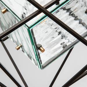 Pendelleuchte Prisma Kristallglas / Stahl - Schwarz - Breite: 41 cm