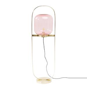 Lampadaire Jupiter Cristal / Acier - Rose bébé