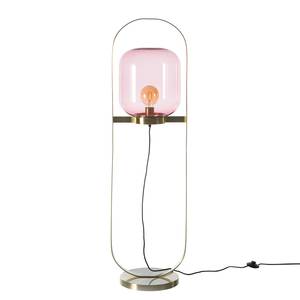 Lampadaire Jupiter Cristal / Acier - Rose bébé