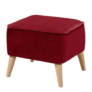 Gestoffeerde hocker Vallegrande fluweel - Donkerrood