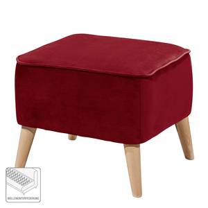 Gestoffeerde hocker Vallegrande fluweel - Donkerrood