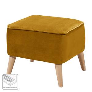 Pouf repose-pieds Vallegrande Velours - Jaune moutarde