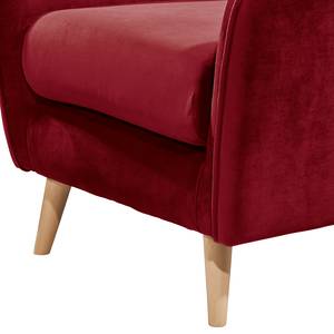 Fauteuil Vallegrande fluweel - Donkerrood