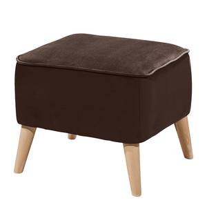 Pouf repose-pieds Vallegrande Velours - Marron noix de coco