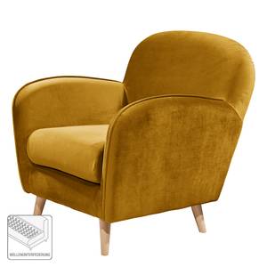 Fauteuil Vallegrande fluweel - Mosterdgeel