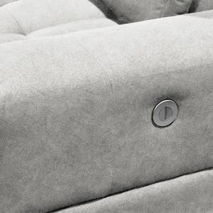 Canapé d'angle Yopal II Tissu - Gris clair - Méridienne longue à gauche (vue de face) - Avec réglage de la profondeur d'assise