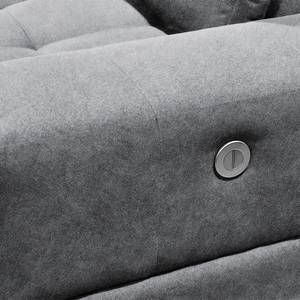 Canapé d'angle Yopal I Tissu - Anthracite clair - Méridienne courte à gauche (vue de face) - Avec réglage de la profondeur d'assise