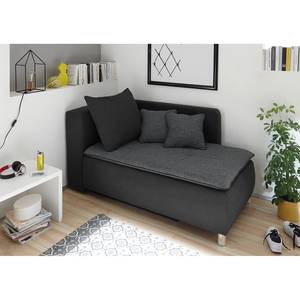 Chaise longue Punata microvezel/structuurstof - Antraciet