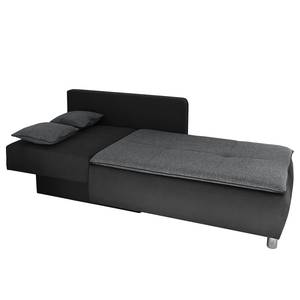 Chaise longue Punata microvezel/structuurstof - Antraciet