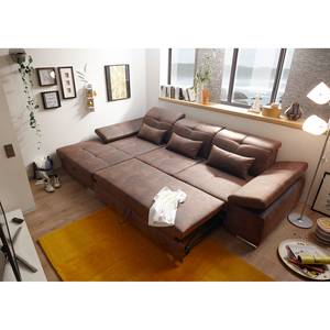 Ecksofa Rafaela Antiklederlook - Vintage Cognac - Longchair davorstehend links