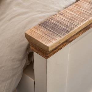Houten bed Newhaven Bruin - Wit - Massief hout - 186 x 100 x 216 cm