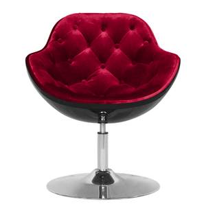 Fauteuil Apia geweven stof - zwart/rood