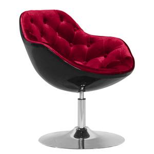 Fauteuil Apia geweven stof - zwart/rood